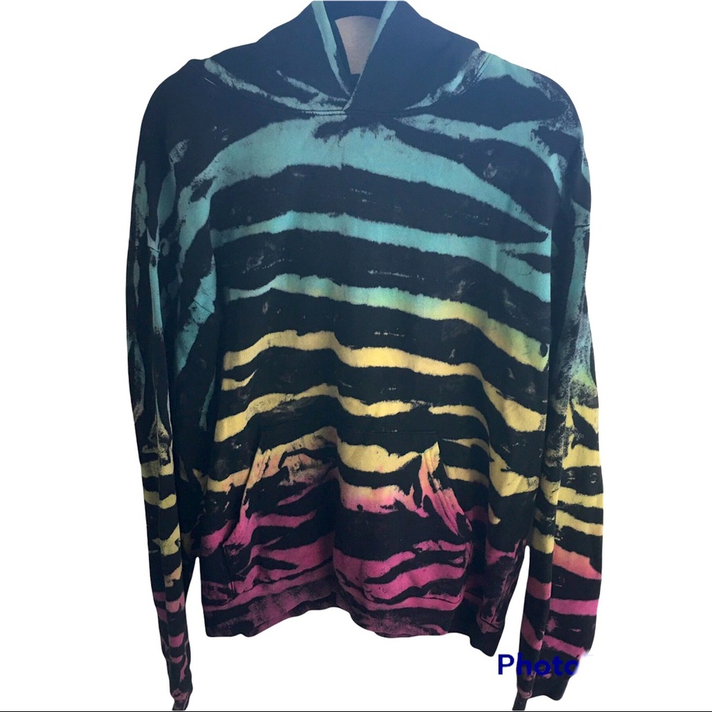 Sync Denim tie dye unisex hoodie